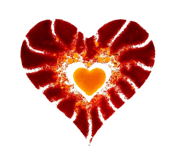 Fusingglas rot 12 cm Herz