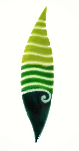 Fusingglas grün Sichel klein