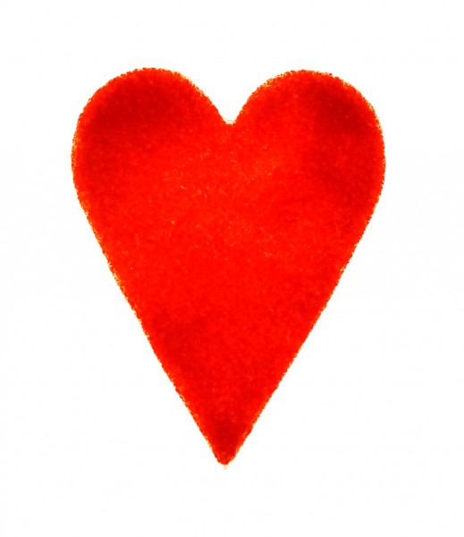 Fusingglas orange 13 cm Herz länglich
