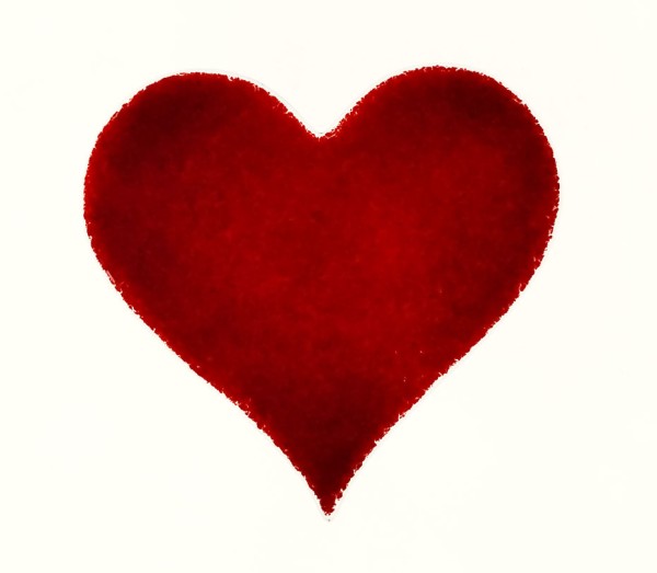 Fusingglas rot 10 cm Herz