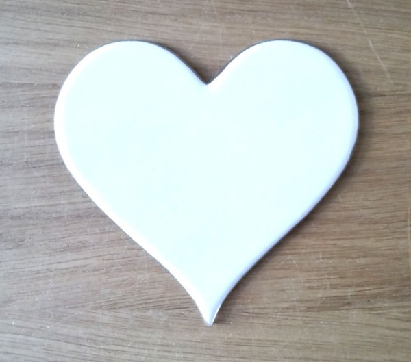 Fusingglas weiß 12 cm Herz