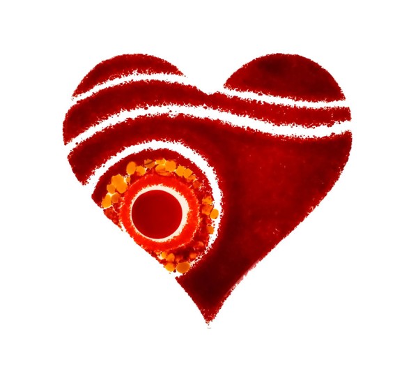 Fusingglas rot 11 cm Herz