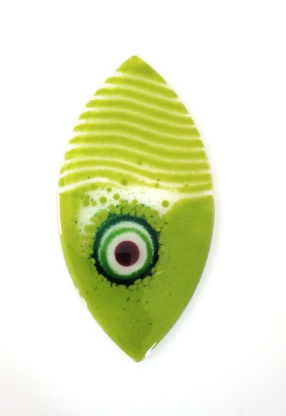 Fusingglas grün Auge 20 x 10 cm