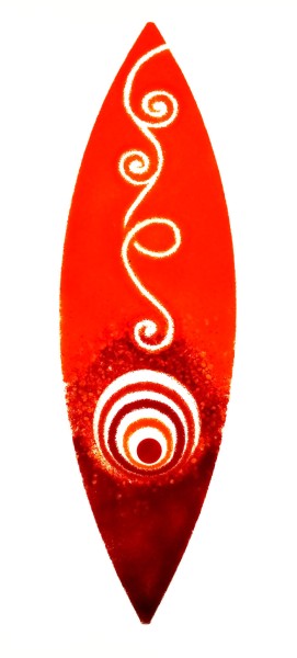 Fusingglas orange Auge 15 x 50 cm