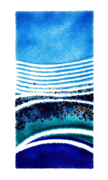 Fusingglas blau 15 x 30 cm
