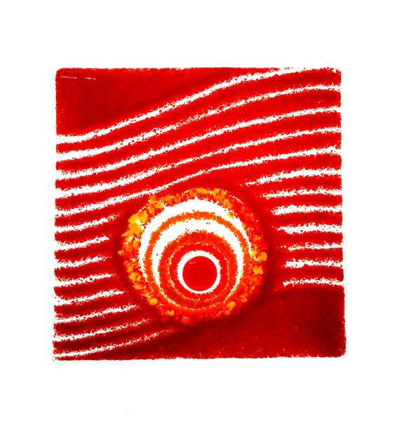 Fusingglas rot 13 x 13 cm